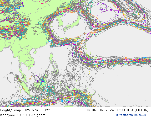 Height/Temp. 925 hPa ECMWF Th 06.06.2024 00 UTC