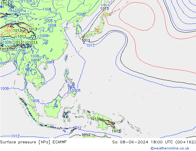 ciśnienie ECMWF so. 08.06.2024 18 UTC