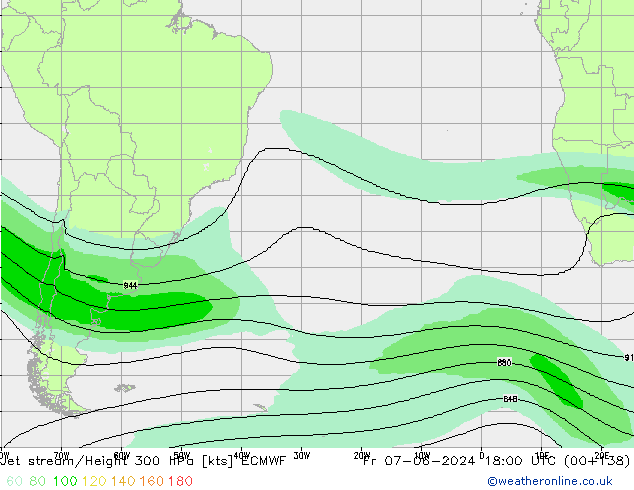 Corriente en chorro ECMWF vie 07.06.2024 18 UTC