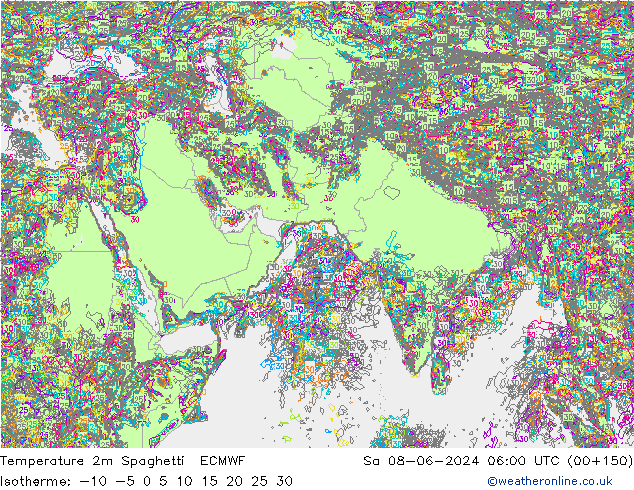 Sıcaklık Haritası 2m Spaghetti ECMWF Cts 08.06.2024 06 UTC