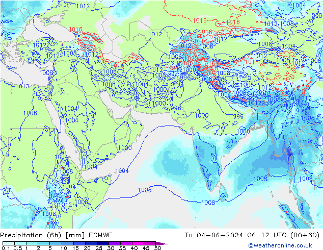 Precipitación (6h) ECMWF mar 04.06.2024 12 UTC