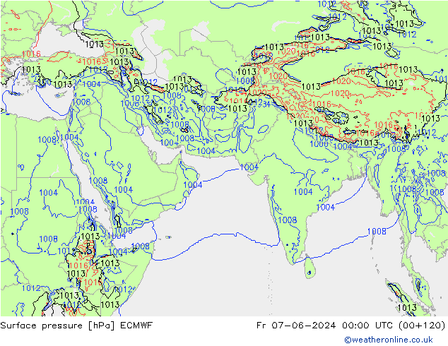 pression de l'air ECMWF ven 07.06.2024 00 UTC