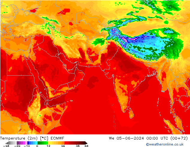 карта температуры ECMWF ср 05.06.2024 00 UTC