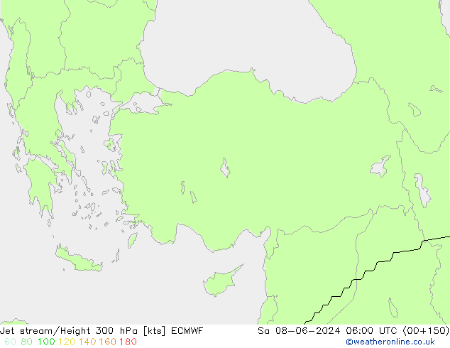 Jet stream/Height 300 hPa ECMWF Sa 08.06.2024 06 UTC