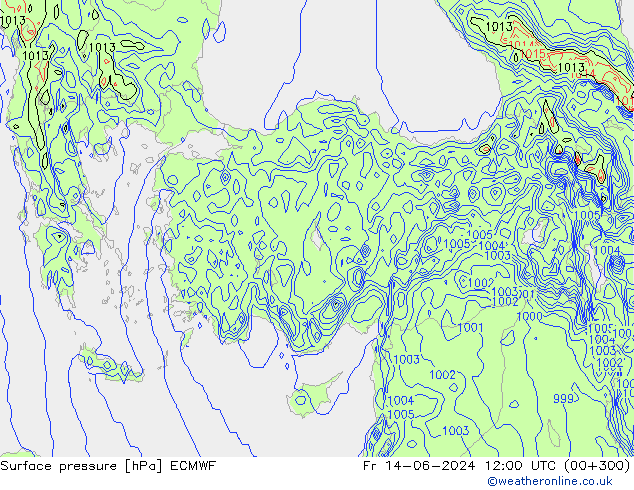 Pressione al suolo ECMWF ven 14.06.2024 12 UTC