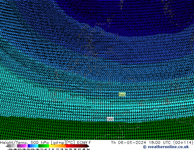 Height/Temp. 500 hPa ECMWF Th 06.06.2024 18 UTC