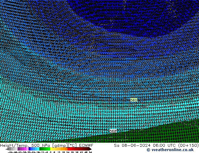 Géop./Temp. 500 hPa ECMWF sam 08.06.2024 06 UTC