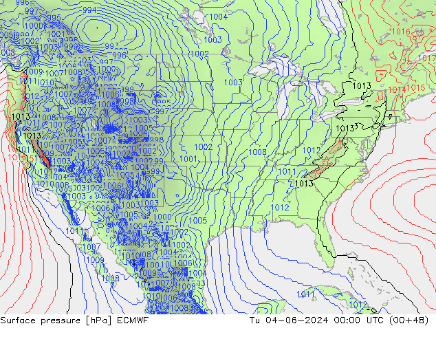 Bodendruck ECMWF Di 04.06.2024 00 UTC