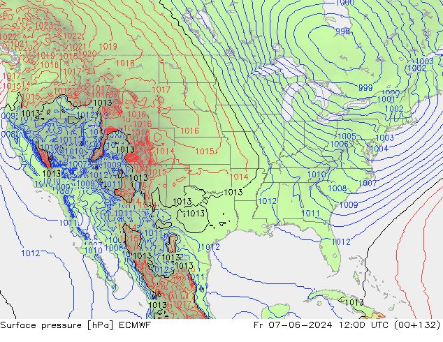 Surface pressure ECMWF Fr 07.06.2024 12 UTC