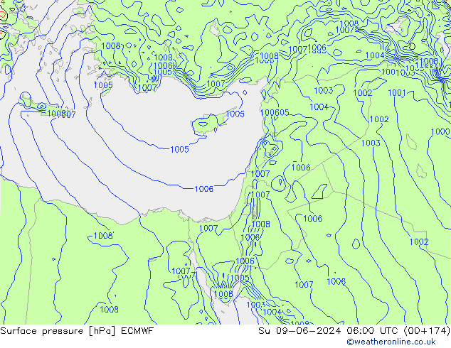 Bodendruck ECMWF So 09.06.2024 06 UTC