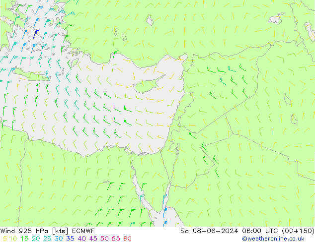 Wind 925 hPa ECMWF Sa 08.06.2024 06 UTC