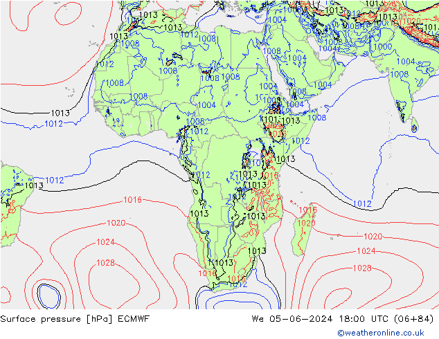 Surface pressure ECMWF We 05.06.2024 18 UTC