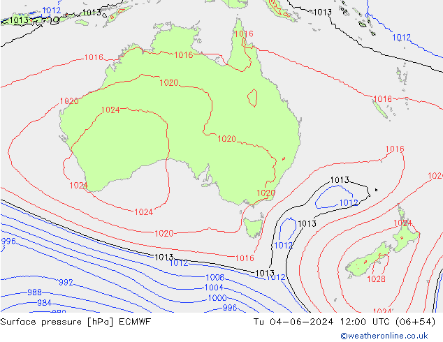 pression de l'air ECMWF mar 04.06.2024 12 UTC
