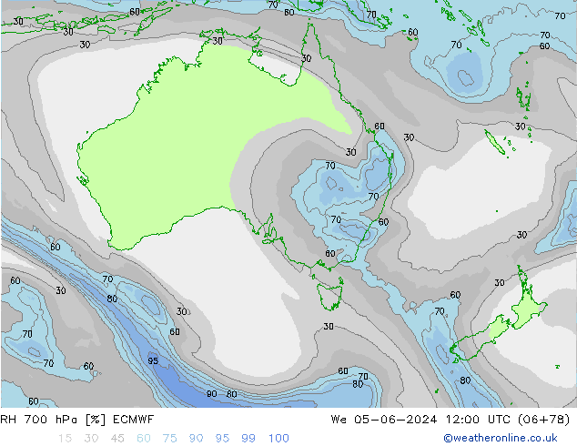 RH 700 hPa ECMWF  05.06.2024 12 UTC