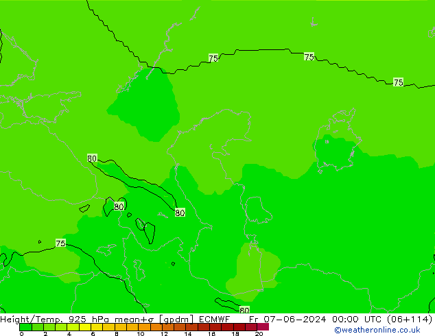 Height/Temp. 925 hPa ECMWF ven 07.06.2024 00 UTC