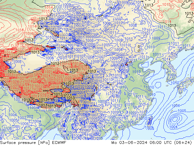 地面气压 ECMWF 星期一 03.06.2024 06 UTC