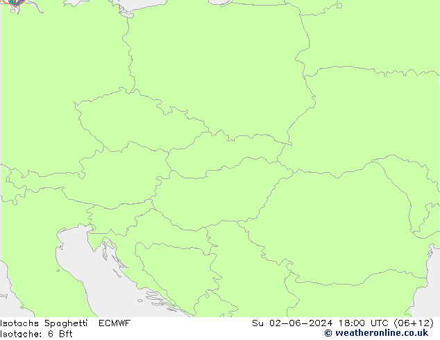 Isotachs Spaghetti ECMWF dom 02.06.2024 18 UTC