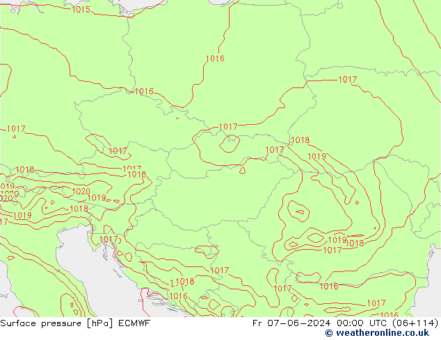 Pressione al suolo ECMWF ven 07.06.2024 00 UTC