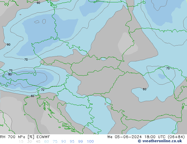 RH 700 hPa ECMWF  05.06.2024 18 UTC