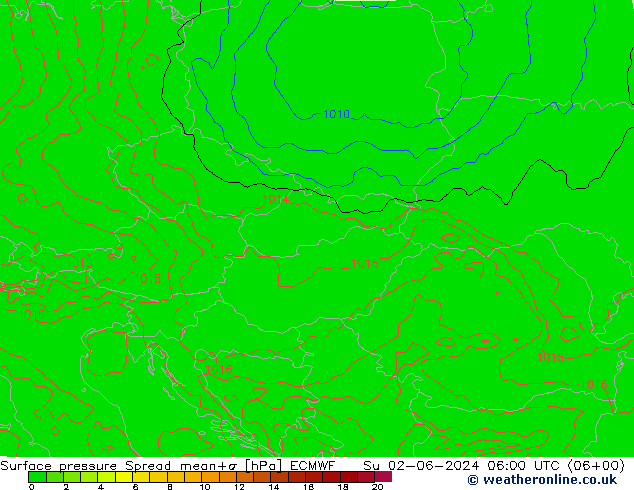 pression de l'air Spread ECMWF dim 02.06.2024 06 UTC