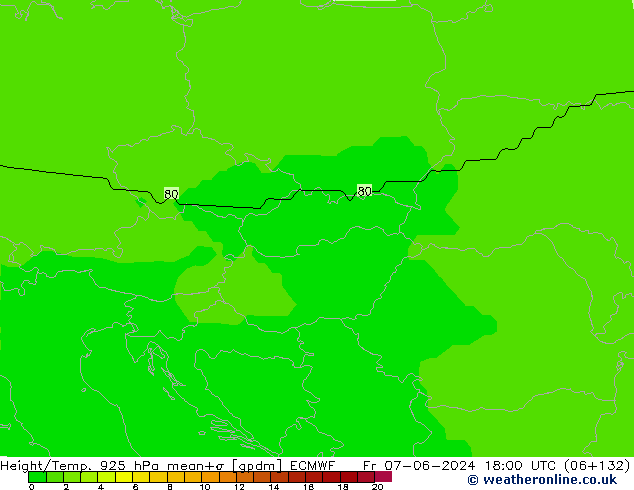 Geop./Temp. 925 hPa ECMWF vie 07.06.2024 18 UTC