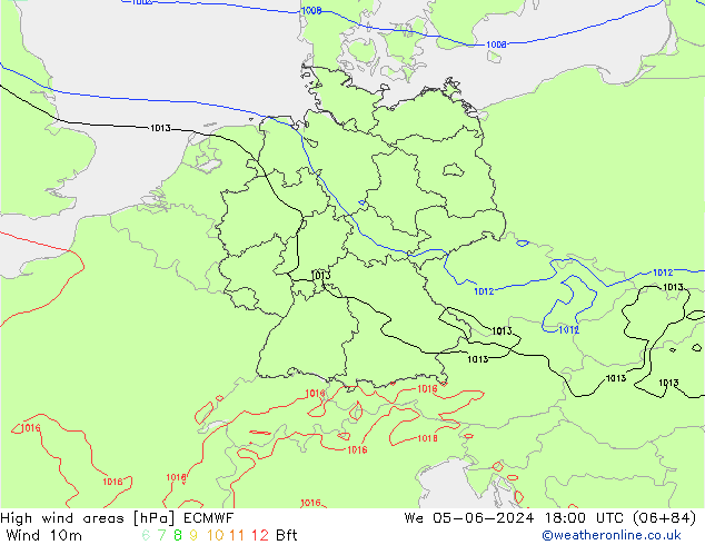 Windvelden ECMWF wo 05.06.2024 18 UTC
