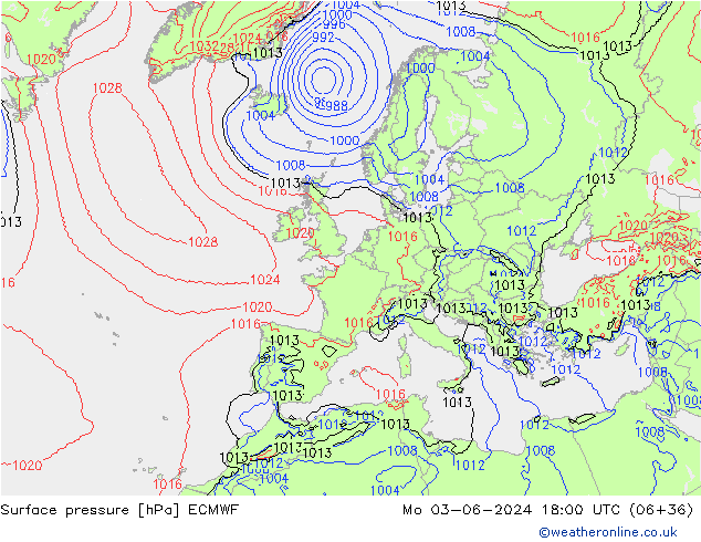 ciśnienie ECMWF pon. 03.06.2024 18 UTC