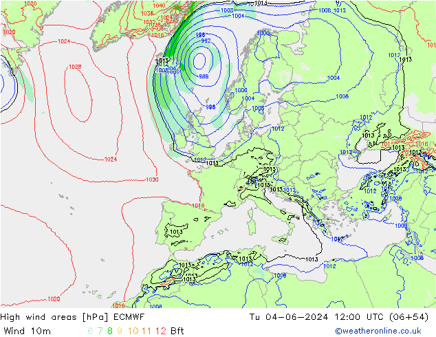 High wind areas ECMWF Ter 04.06.2024 12 UTC
