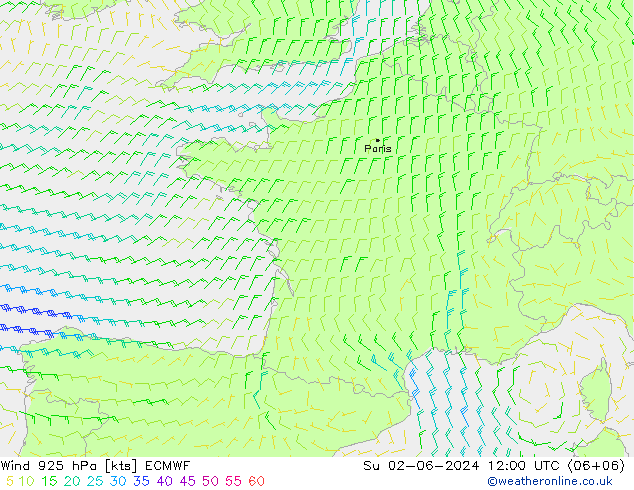 Wind 925 hPa ECMWF So 02.06.2024 12 UTC