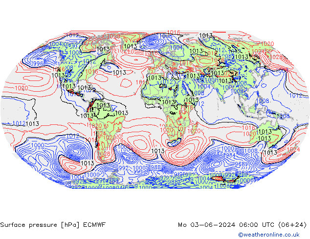 地面气压 ECMWF 星期一 03.06.2024 06 UTC