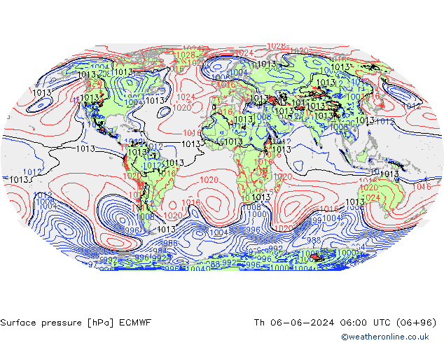 Bodendruck ECMWF Do 06.06.2024 06 UTC