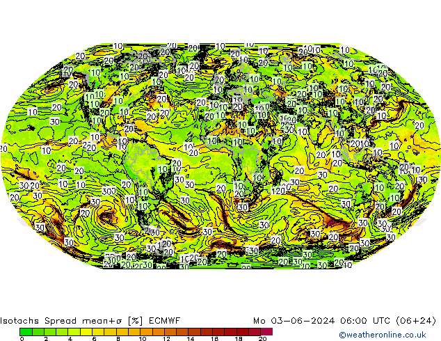 Isotachen Spread ECMWF Mo 03.06.2024 06 UTC