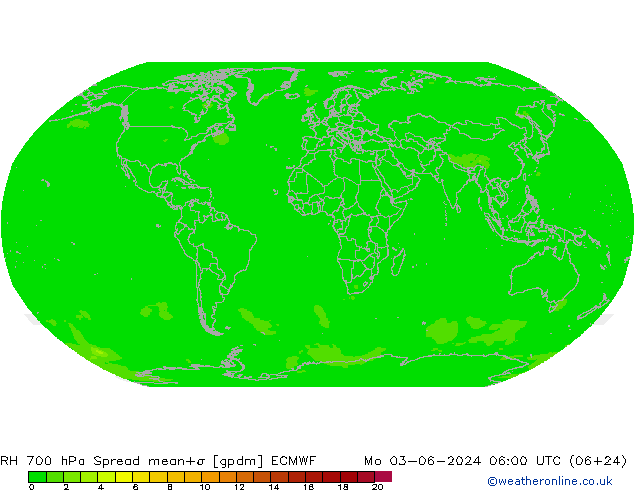 RH 700 hPa Spread ECMWF Mo 03.06.2024 06 UTC