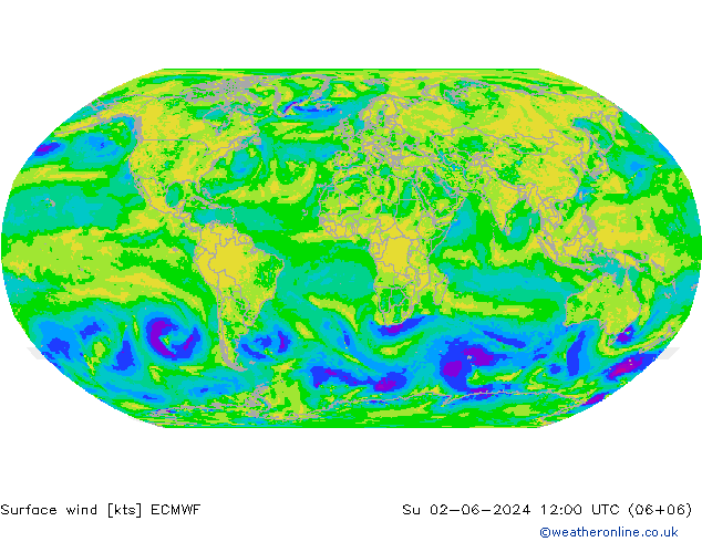 Surface wind ECMWF Su 02.06.2024 12 UTC