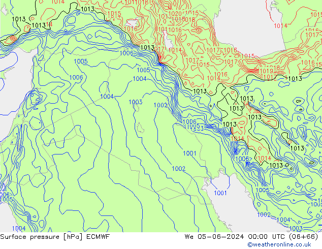 Pressione al suolo ECMWF mer 05.06.2024 00 UTC