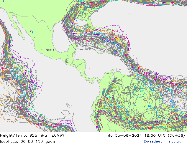 Hoogte/Temp. 925 hPa ECMWF ma 03.06.2024 18 UTC