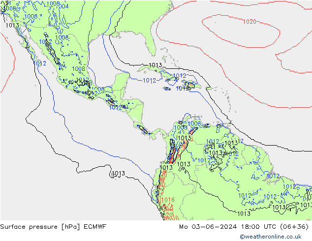 Yer basıncı ECMWF Pzt 03.06.2024 18 UTC