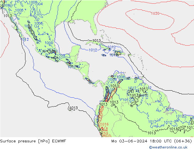 Pressione al suolo ECMWF lun 03.06.2024 18 UTC