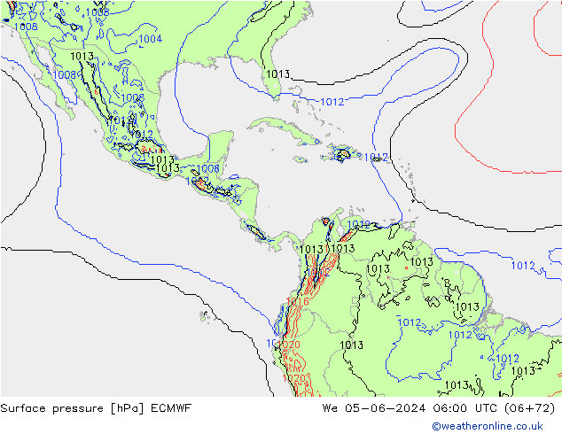 Luchtdruk (Grond) ECMWF wo 05.06.2024 06 UTC