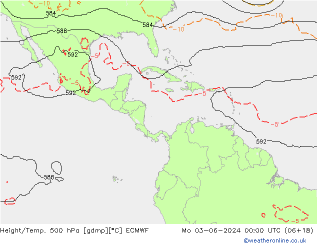 Geop./Temp. 500 hPa ECMWF lun 03.06.2024 00 UTC