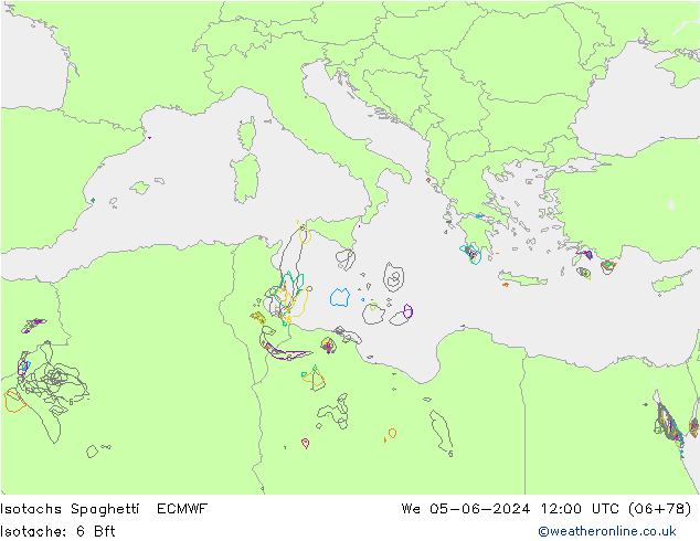 Isotachs Spaghetti ECMWF We 05.06.2024 12 UTC