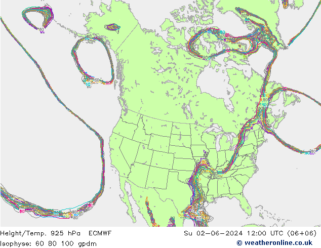 Height/Temp. 925 hPa ECMWF So 02.06.2024 12 UTC