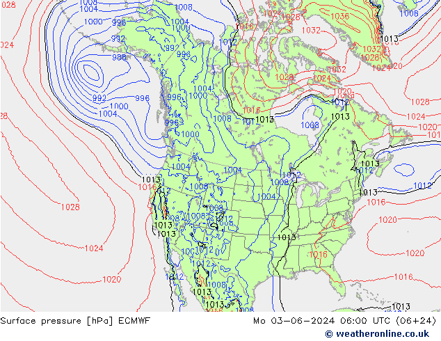 地面气压 ECMWF 星期一 03.06.2024 06 UTC