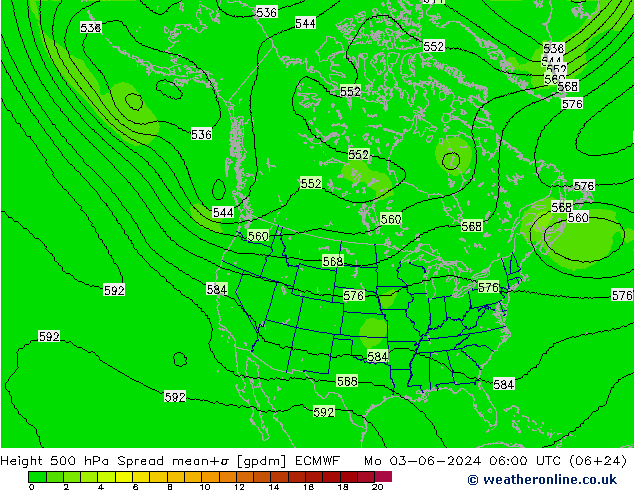 Height 500 hPa Spread ECMWF Mo 03.06.2024 06 UTC