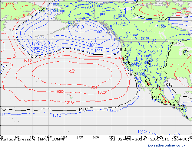 Surface pressure ECMWF Su 02.06.2024 12 UTC