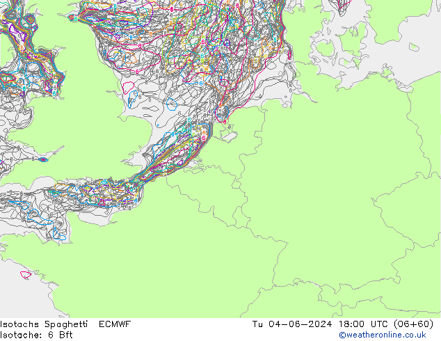 Isotachs Spaghetti ECMWF mar 04.06.2024 18 UTC