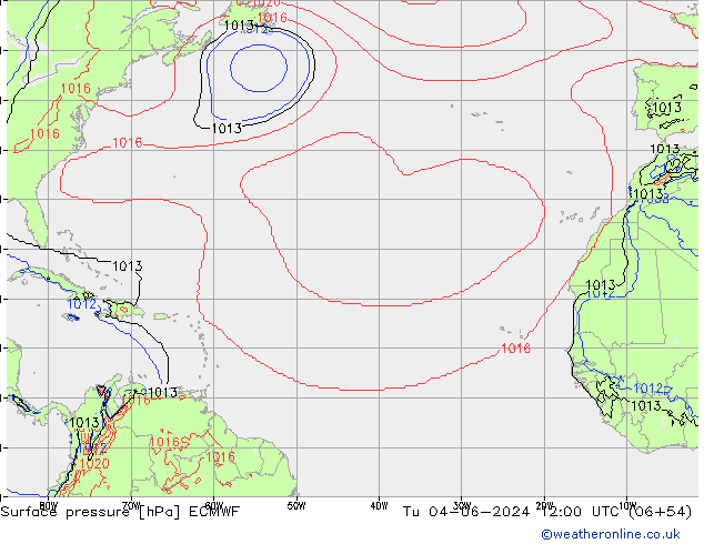 Luchtdruk (Grond) ECMWF di 04.06.2024 12 UTC