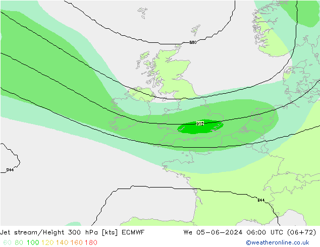 Straalstroom ECMWF wo 05.06.2024 06 UTC