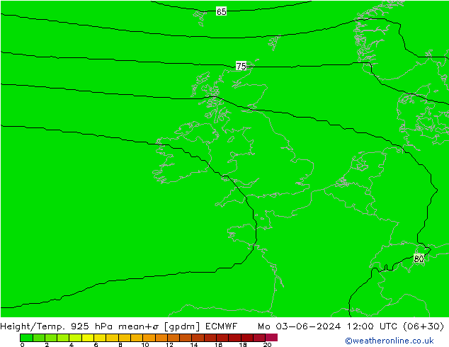 Hoogte/Temp. 925 hPa ECMWF ma 03.06.2024 12 UTC