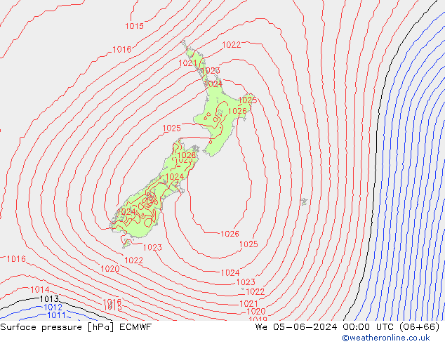 Luchtdruk (Grond) ECMWF wo 05.06.2024 00 UTC